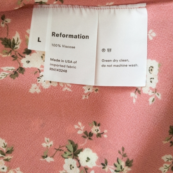 Reformation Trista Ruffle Sleeve Open Back Dress in Marlene NWT - Picture 8 of 13